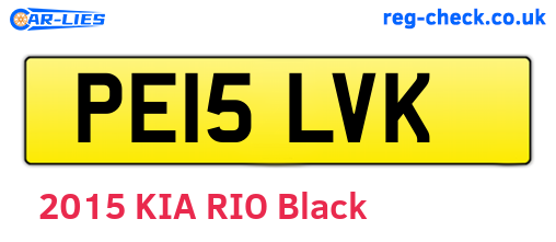 PE15LVK are the vehicle registration plates.