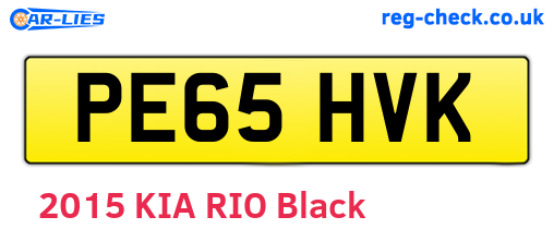 PE65HVK are the vehicle registration plates.