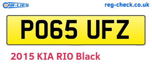 PO65UFZ are the vehicle registration plates.