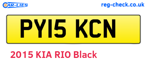 PY15KCN are the vehicle registration plates.