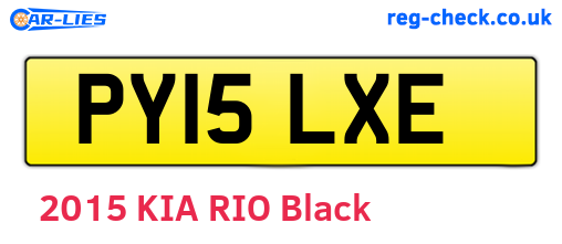 PY15LXE are the vehicle registration plates.