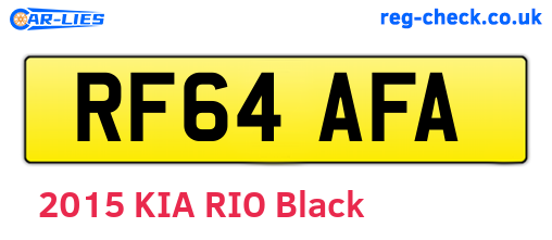 RF64AFA are the vehicle registration plates.