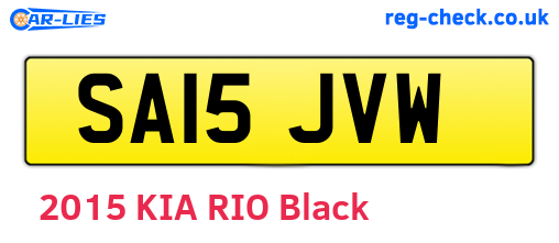 SA15JVW are the vehicle registration plates.
