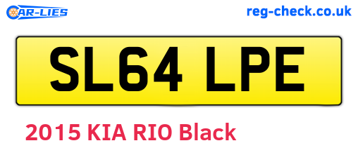 SL64LPE are the vehicle registration plates.