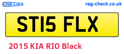ST15FLX are the vehicle registration plates.