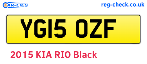 YG15OZF are the vehicle registration plates.