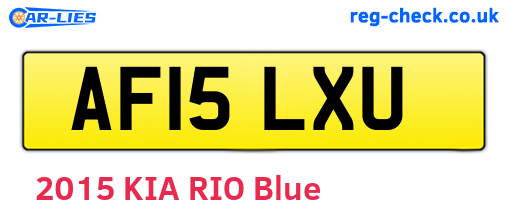 AF15LXU are the vehicle registration plates.