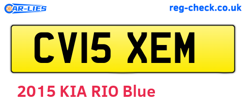 CV15XEM are the vehicle registration plates.