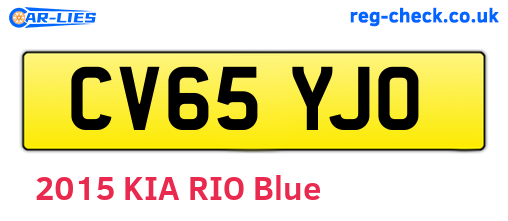 CV65YJO are the vehicle registration plates.