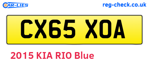 CX65XOA are the vehicle registration plates.