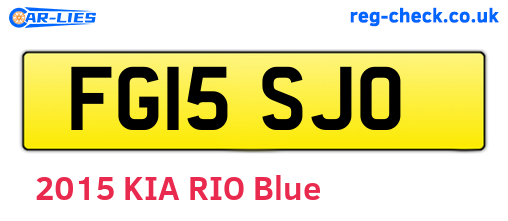 FG15SJO are the vehicle registration plates.