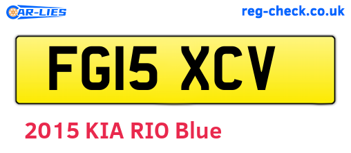 FG15XCV are the vehicle registration plates.