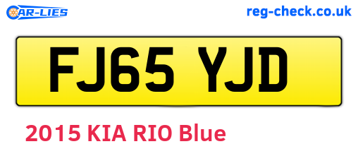 FJ65YJD are the vehicle registration plates.