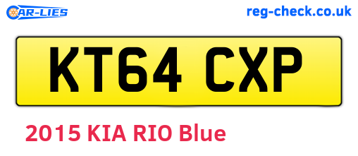 KT64CXP are the vehicle registration plates.