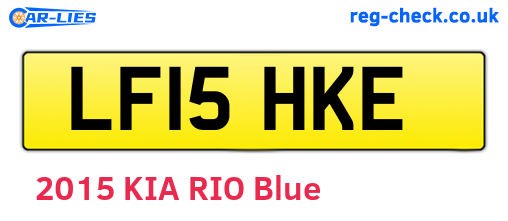 LF15HKE are the vehicle registration plates.