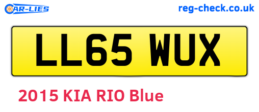 LL65WUX are the vehicle registration plates.