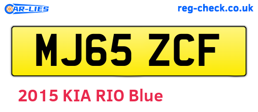 MJ65ZCF are the vehicle registration plates.