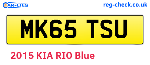 MK65TSU are the vehicle registration plates.