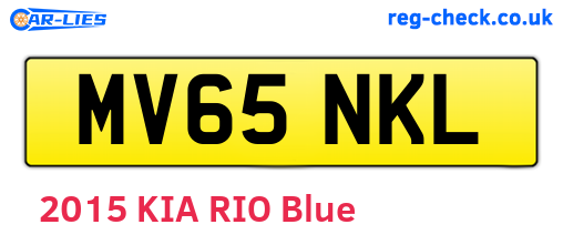 MV65NKL are the vehicle registration plates.