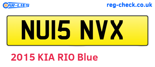 NU15NVX are the vehicle registration plates.