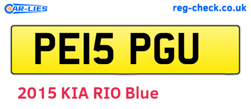 PE15PGU are the vehicle registration plates.