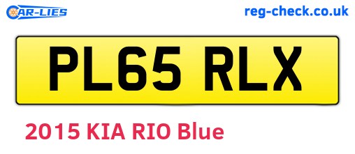 PL65RLX are the vehicle registration plates.