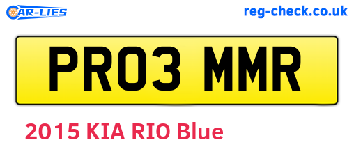 PR03MMR are the vehicle registration plates.