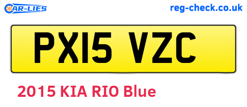 PX15VZC are the vehicle registration plates.