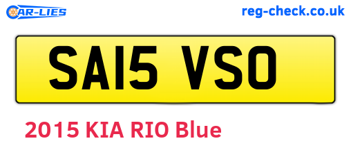 SA15VSO are the vehicle registration plates.