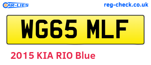 WG65MLF are the vehicle registration plates.