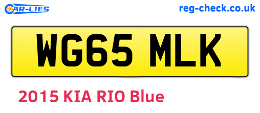 WG65MLK are the vehicle registration plates.
