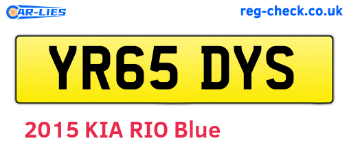 YR65DYS are the vehicle registration plates.
