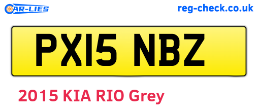 PX15NBZ are the vehicle registration plates.