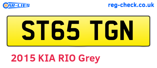 ST65TGN are the vehicle registration plates.