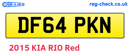 DF64PKN are the vehicle registration plates.