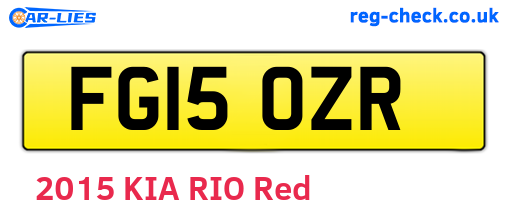 FG15OZR are the vehicle registration plates.