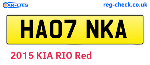 HA07NKA are the vehicle registration plates.