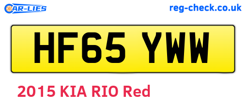 HF65YWW are the vehicle registration plates.