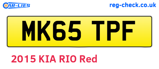 MK65TPF are the vehicle registration plates.