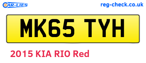 MK65TYH are the vehicle registration plates.