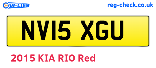 NV15XGU are the vehicle registration plates.