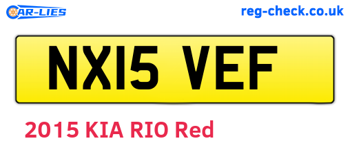 NX15VEF are the vehicle registration plates.