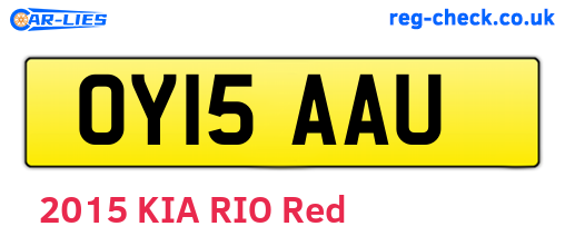 OY15AAU are the vehicle registration plates.