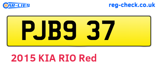 PJB937 are the vehicle registration plates.