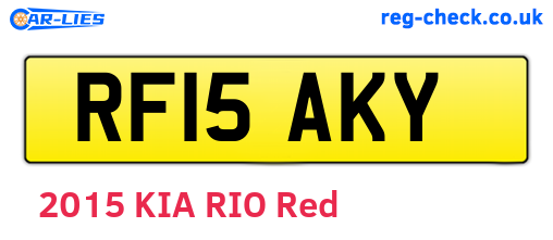RF15AKY are the vehicle registration plates.