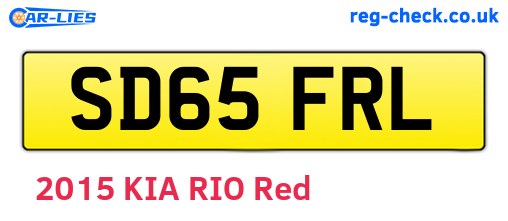 SD65FRL are the vehicle registration plates.
