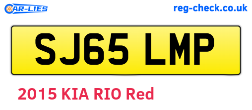 SJ65LMP are the vehicle registration plates.