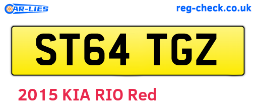 ST64TGZ are the vehicle registration plates.