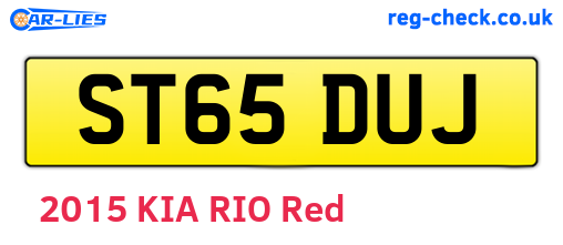ST65DUJ are the vehicle registration plates.