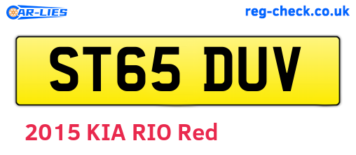 ST65DUV are the vehicle registration plates.